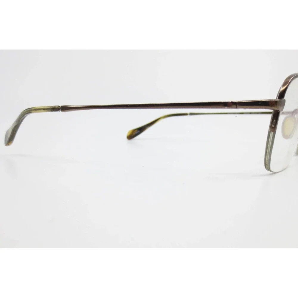 Oliver Peoples Bricklyn OV1087T 5075 Titanium Eyeglasses Brown Semi-Rimless 53mm
